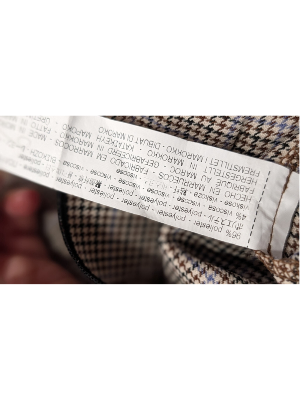 Women's Zara Basic Plaid Blouse Size M Beige Brown Tie Sleeve - Picture 8 of 8